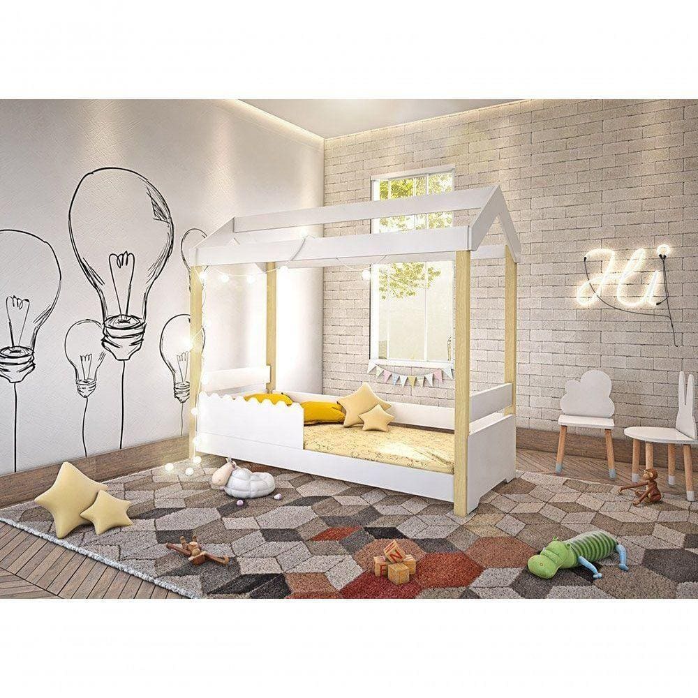 Cama Juvenil Jhulia Branco Com Led