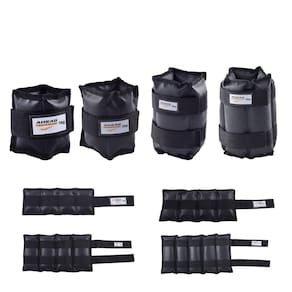 Kit Par de Caneleiras (Tornozeleiras) 1kg; 3kg; 6kg e 10kg Preto