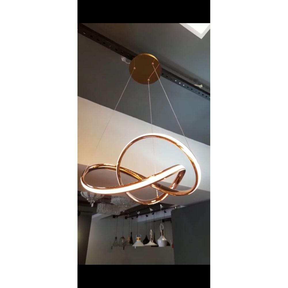 Pendente em Led 3000k 52w Aluminio Rose D50cm