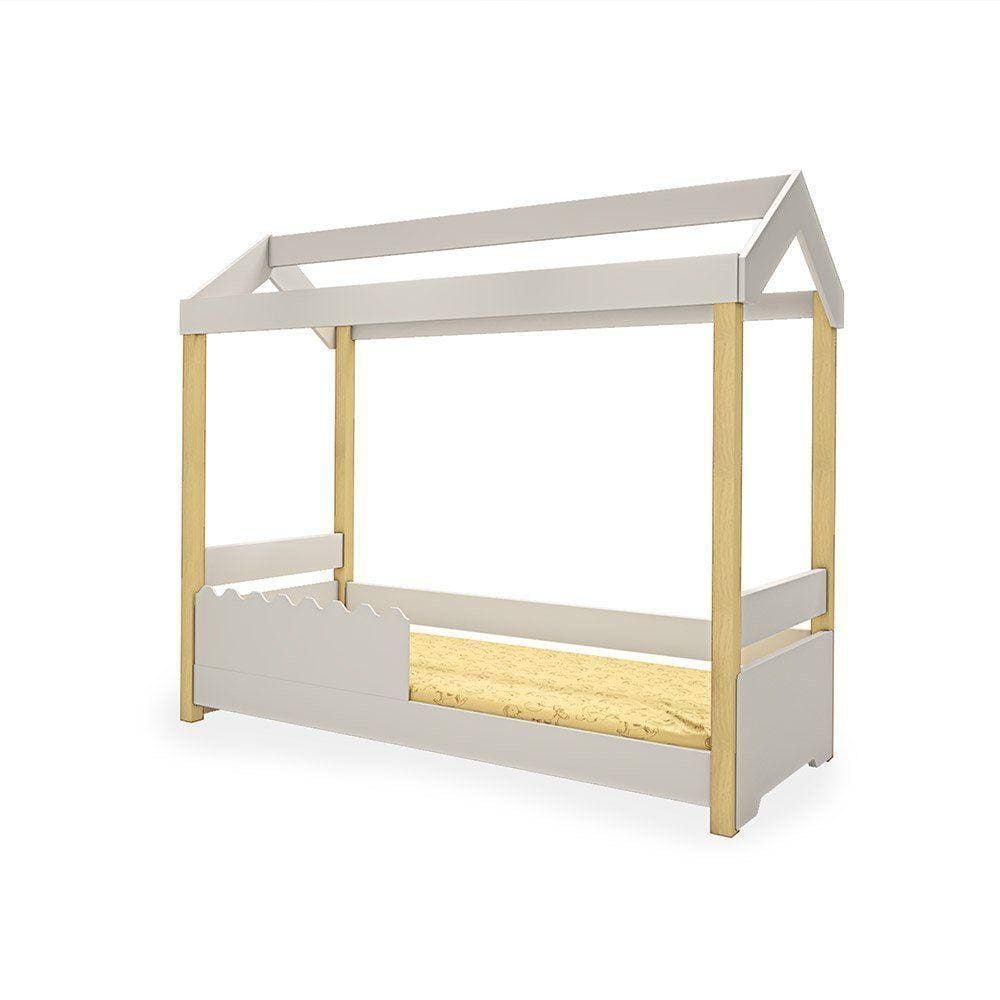 Cama Solteiro Jhulia Branco Com Colchão