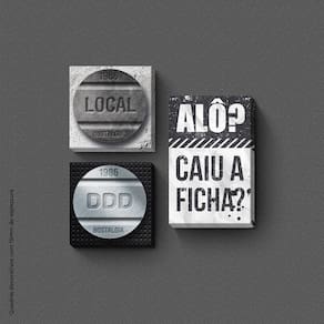 Caiu A Ficha Quadro Com 3 Peças 15Mm Ultra-Brilho