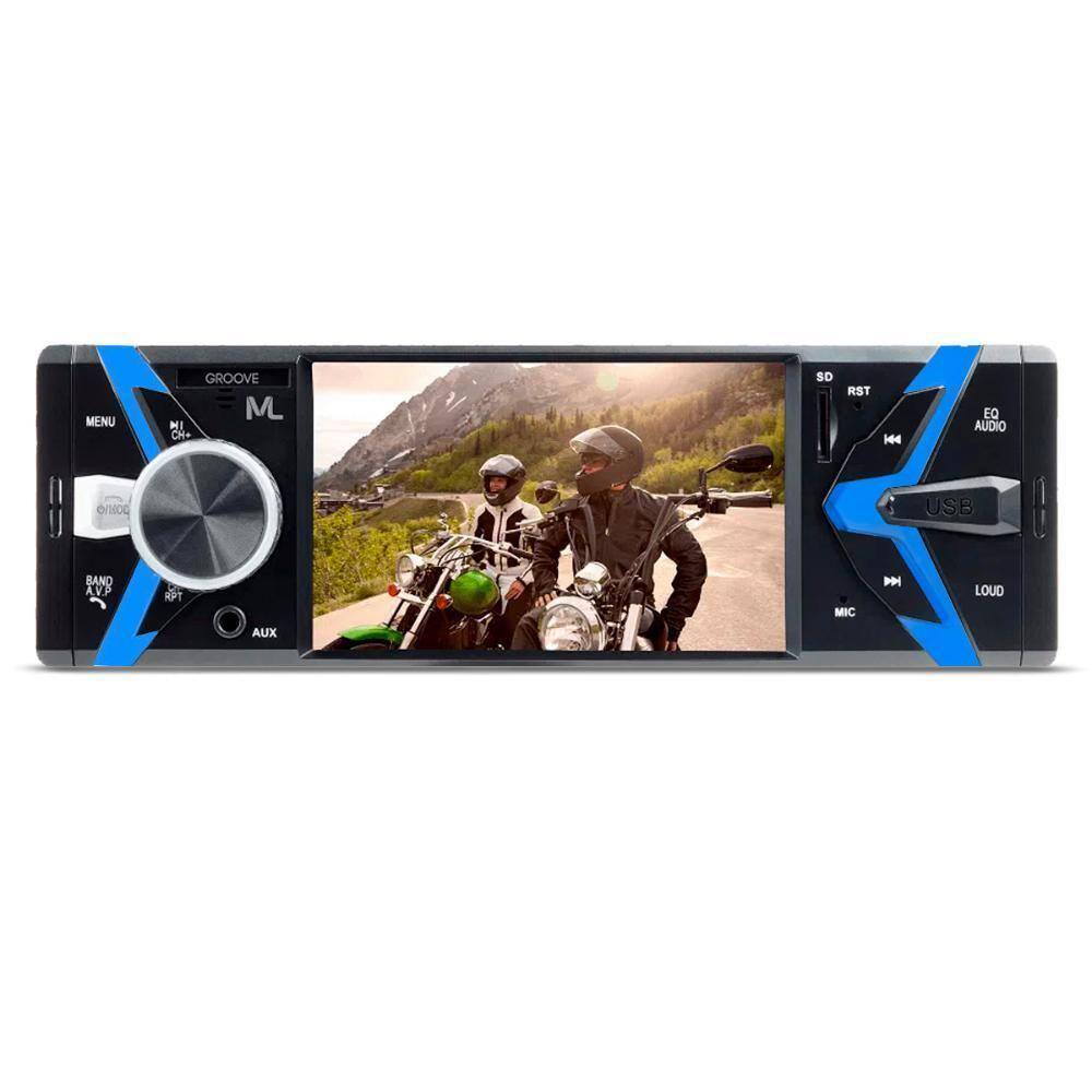 Mp5 player automotivo multilaser groove 1 din lcd 4 bluetooth usb sd fm