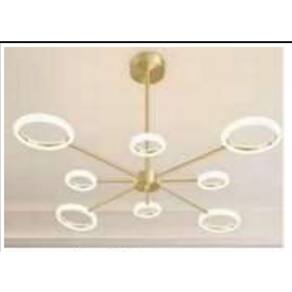 Pendente Moderno 8 Braços Led 3000k Metal Bronze