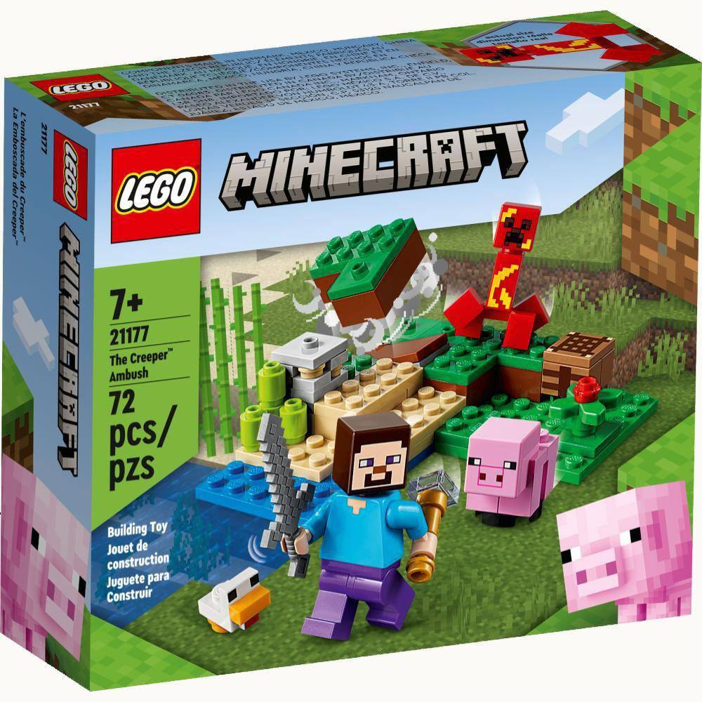 Kit 2 Boneco Minecraft Legends - Creeper Vs Piglin Bruiser