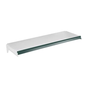 Bandeja Prateleira Com Reforço 30x91 para Gôndolas New Plus com Porta Etiqueta Verde - SA Gôndolas
