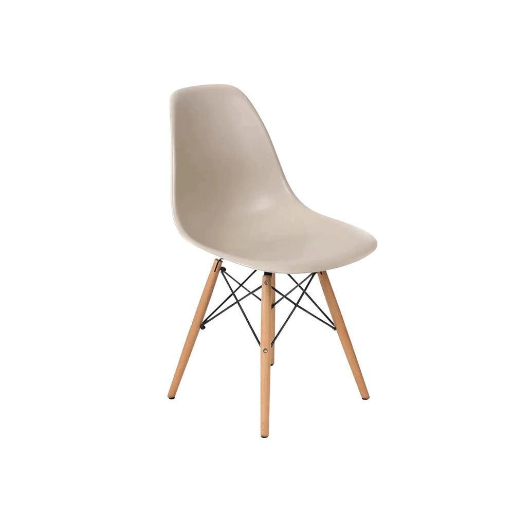 Cadeira Eames Nude com pés de madeira Travel Max
