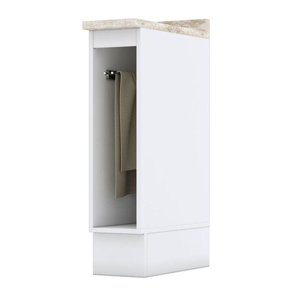 Balcão Porta Toalha 20 cm Americana Branco com Tampo Calcare - Henn
