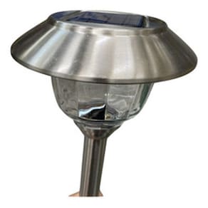 Kit 5 Espetos Jardim Grandes Led Solar Premium Inox 46x15cm