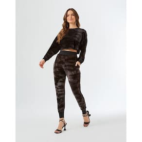 Calça Zinzane Feminino Jogger Brilho - Preto