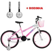 Bicicleta Com Rodinha e Cesta Feminina Infantil Aro 20 Wendy