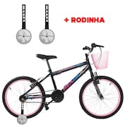 Bicicleta Com Rodinha e Cesta Feminina Infantil Aro 20 Wendy