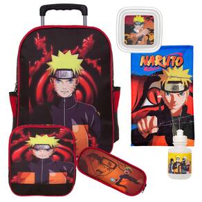 Kit mochila e estojo grande padrão escolar Naruto uzumaki versão