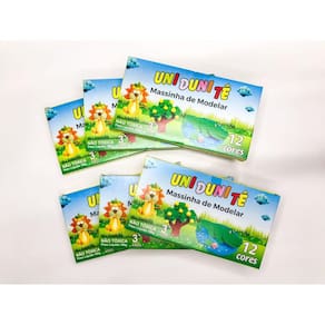 Massinha de Modelar Uni Duni Tê - 12 cores - Kit com 6 caixas