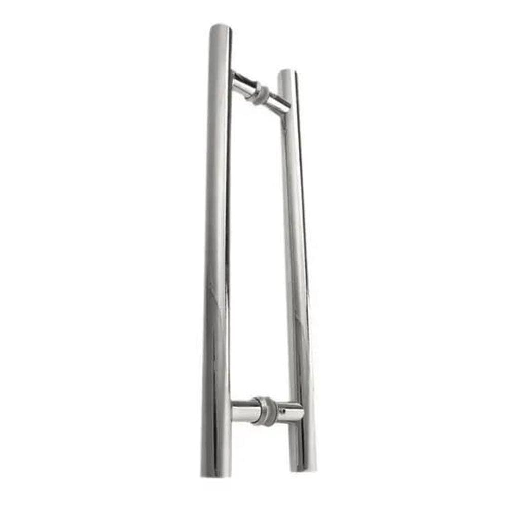 Puxador Tubular Aço Inox Redondo 45 Cm Porta Vidro Temperado