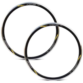 Kit 2 Rodas Aros 700c/32 Furos Valvula Presta Freio V-Brake Speed Road Bike Spin Vzan