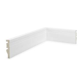 Rodapé de Poliestireno 7cm x 15mm 2,40m Guarnição com Friso Ruffino Branco