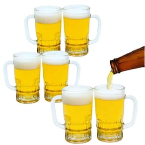 Jogo De 6 Canecas Para Chopp Cerveja 360ml Vidro Munique Fratelli
