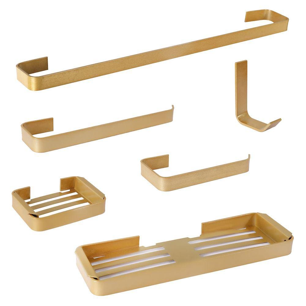 Kit De Acessórios de Banheiro 6 Peças Linha Stander Dourado