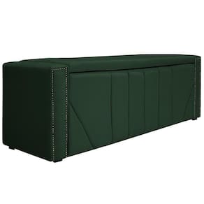 Calçadeira Baú Queen 160 Cm Para Cama Box Suede Verde