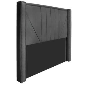 Cabeceira Solteiro 90 Cm Para Cama Box Linho Cinza Escuro