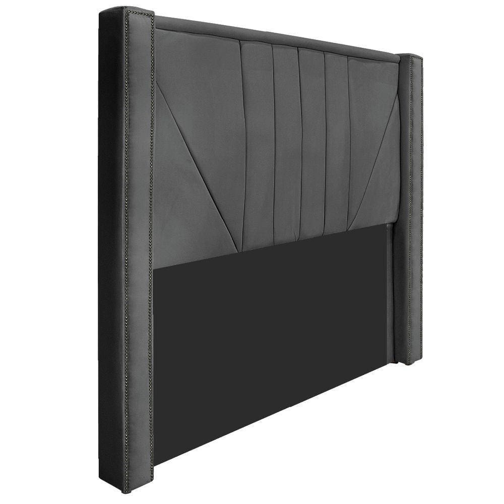 Cabeceira Casal 140 Cm Para Cama Box Linho Cinza Escuro