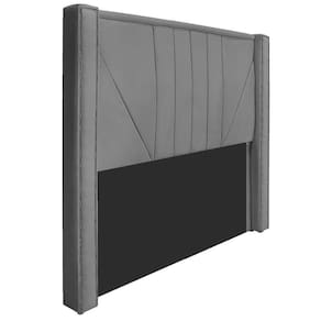 Cabeceira Casal 140 Cm Para Cama Box Suede Cinza