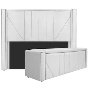 Cabeceira E Baú King 195Cm p/Cama Box - Adj Decor Branco