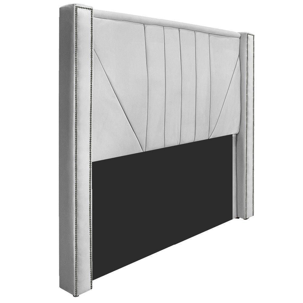 Cabeceira Queen 160 Cm Para Cama Box Suede Branco