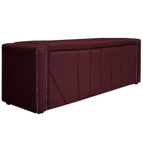 Calçadeira Baú Queen 160 Cm Para Cama Box Suede Bordô