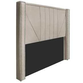 Cabeceira Queen 160 Cm Para Cama Box Suede Bege