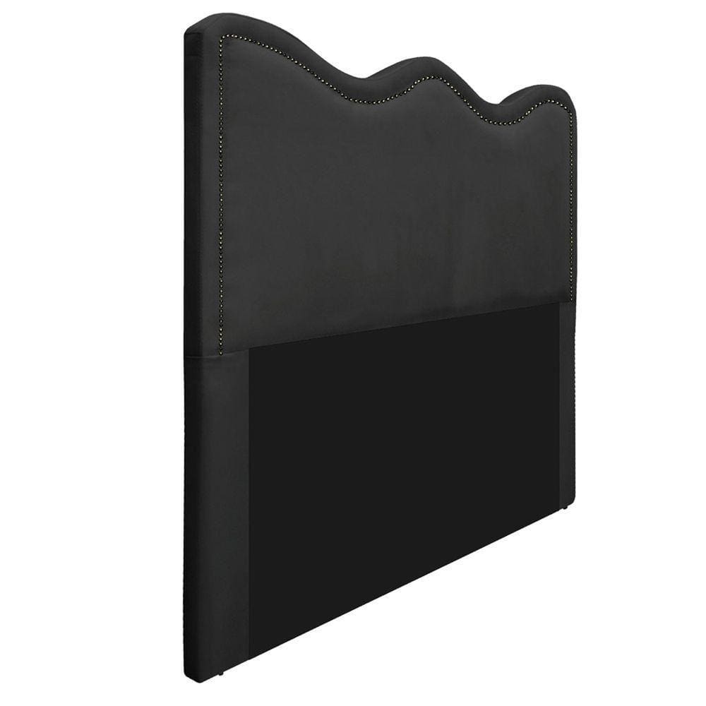 Cabeceira Queen Bari P02 160 cm Para Cama Box Suede Preto
