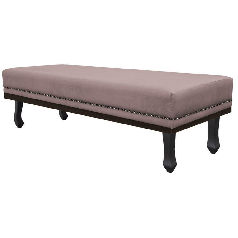 Calçadeira Casal P02 140 Cm Para Cama Box Linho Rosê