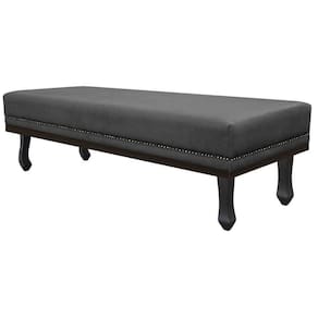 Calçadeira Casal 140 Cm Cama Box Linho Cinza Escuro
