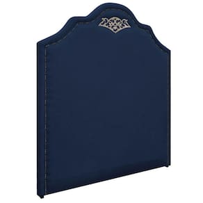 Cabeceira King Orlando P02 195cm Suede Azul Marinho
