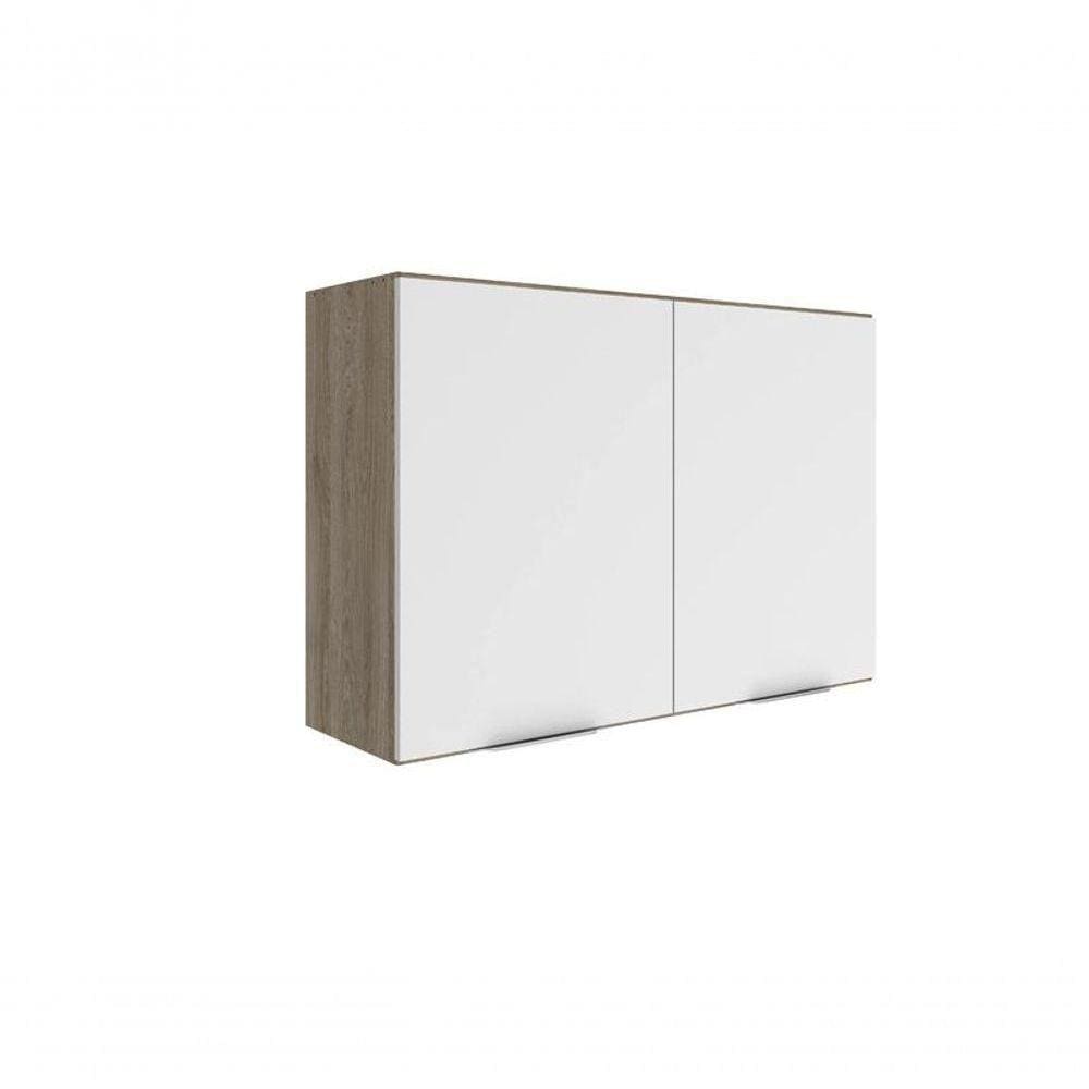 Armário Aéreo 2 Portas Grifo Carvalho Oak/Branco - Fdecor