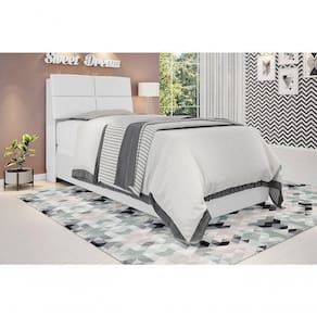 Cabeceira Box Solteiro 0,88 Branco Com Painel Class Branco