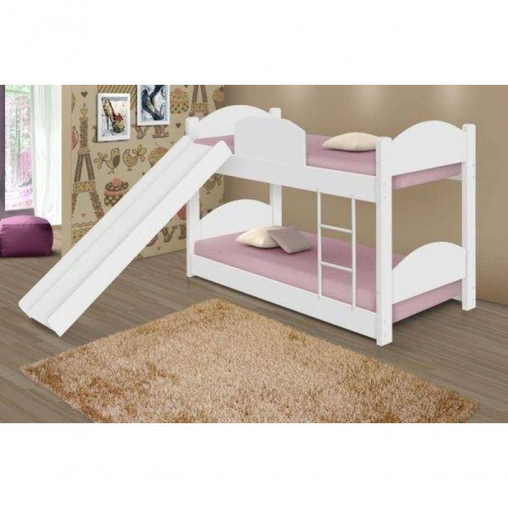 Beliche Mini Cama Branco Clássico Com Escorregador - Branco