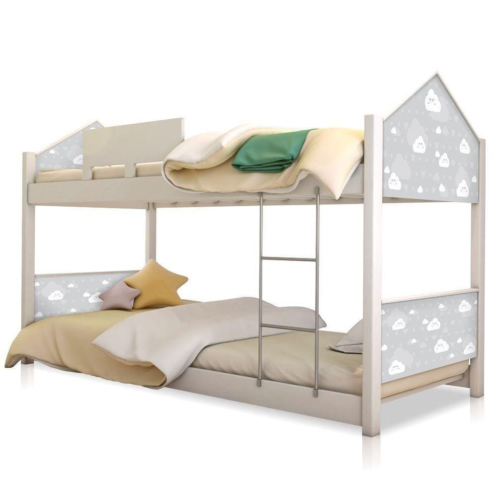 Beliche Montessoriana Casa Nuvem Cinza Com Colchões - Cinza