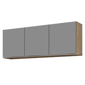 Armário Aéreo 150cm 3 Portas Argélia Castanho cinza