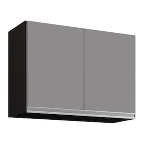 Armário Aéreo 67cm 2 Portas Califórnia Preto cinza
