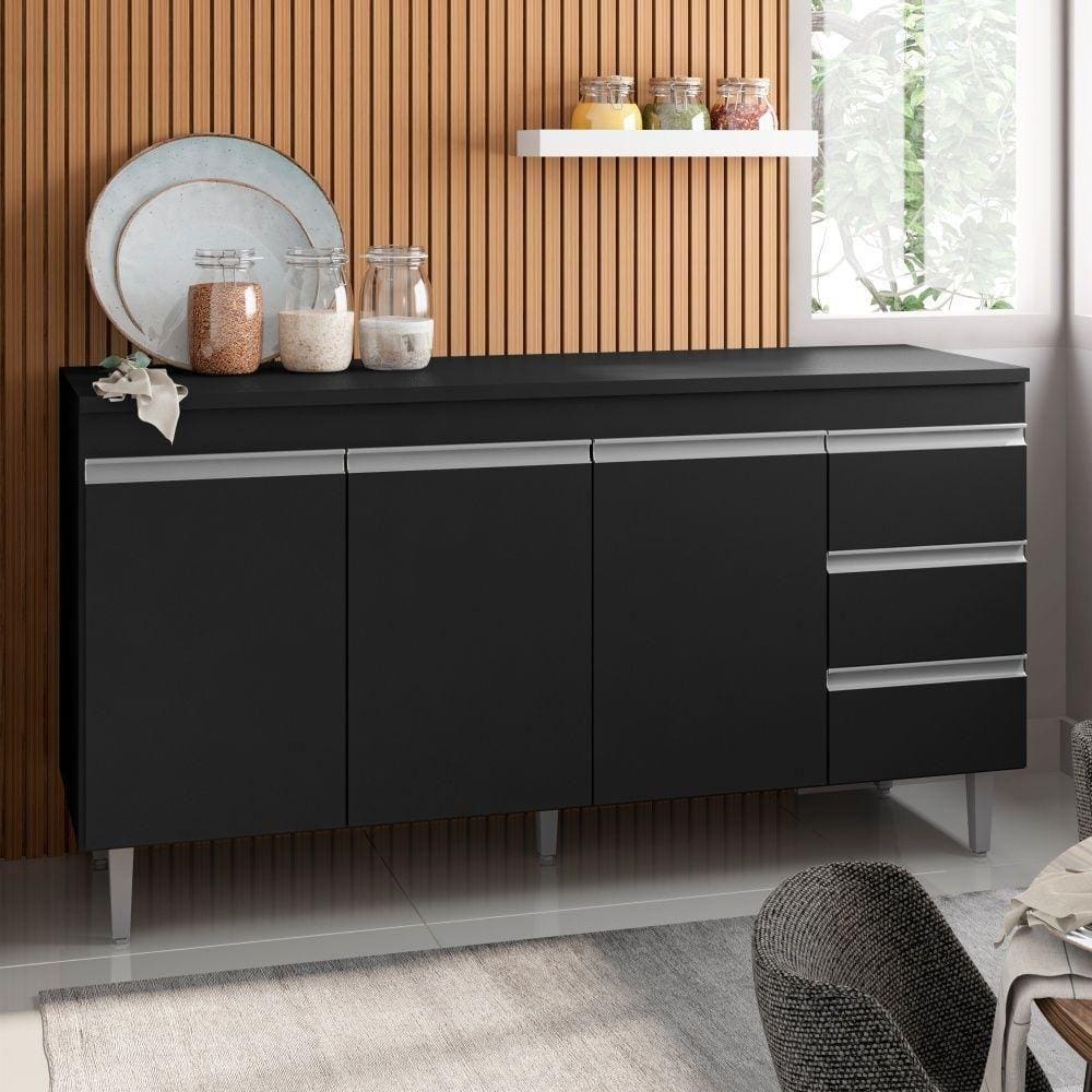 Balcão Anderson 1,6 Preto Sem Tampo