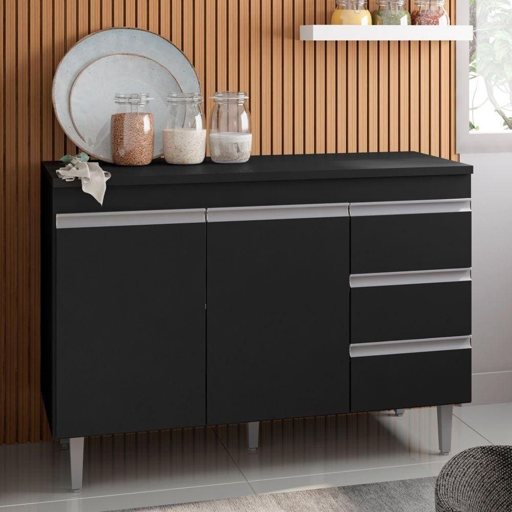 Bancada Tamires 1,2 Preto Sem Tampo