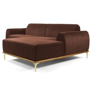 Sofá 350cm 6 Lugares Chaise Direito Pés Gold B-276 Terra