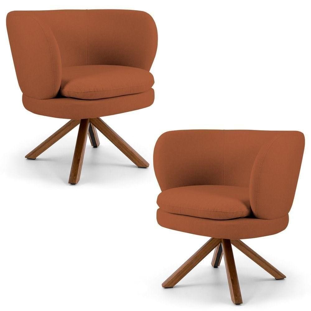 Kit 02 Poltronas Melissa Base Giromad Giratória B-262 Telha