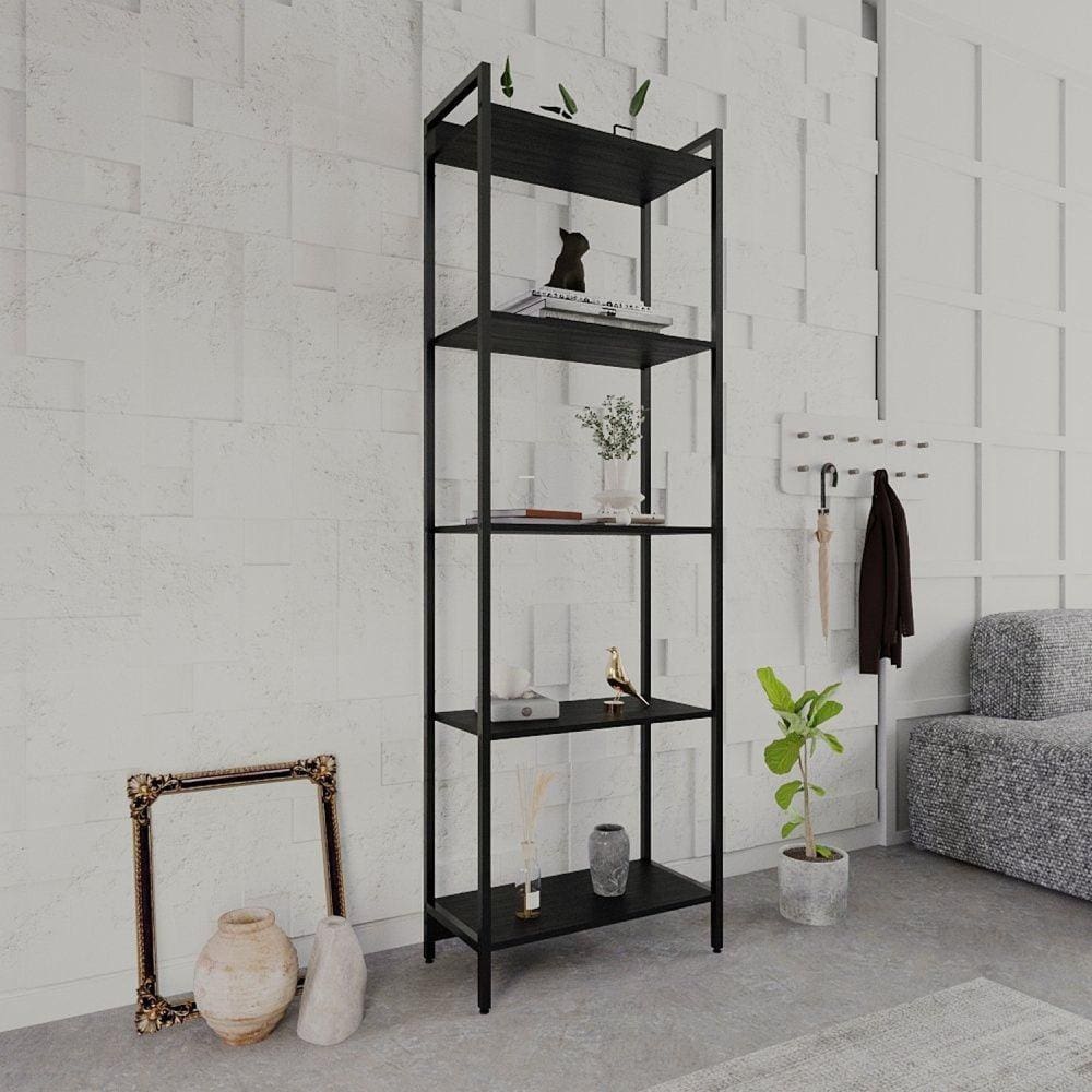 Estante para Livros Industrial Aço Multiuso 5 Prateleiras 187x60cm Active Yescasa Preto Onix