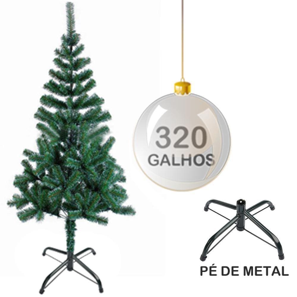 Árvore de Natal Rosa Com 320 Galhos - 1,50m