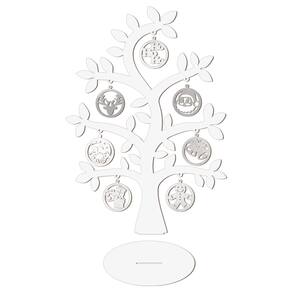 Árvore  Branca Com Bolinhas De Natal 28cmx40cm - Cria Arte Laser