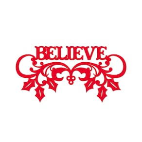 Believe Com Ramos 40cmx20cm - Cria Arte Laser