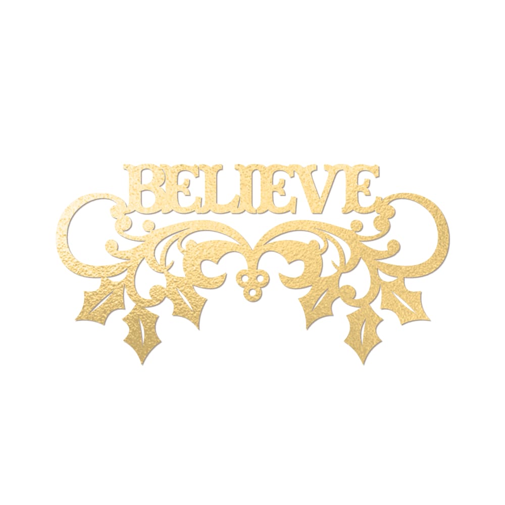 Believe Com Ramos 40cmx20cm - Cria Arte Laser