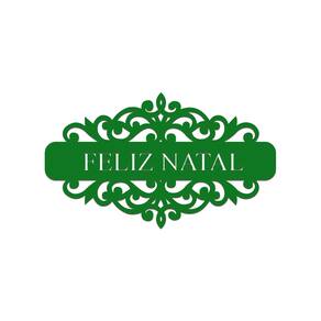 Placa Feliz Natal Com Arabesco 30cmx17cm - Cria Arte Laser